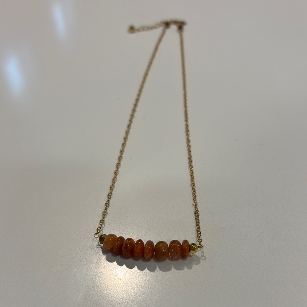 Elegant Gold and Orange Beaded Necklace